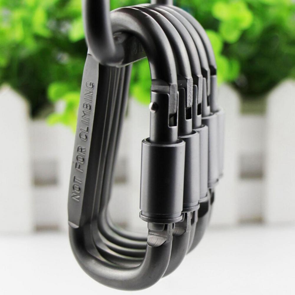 Carabiner Locking D - Mini Mosquetones de Bloqueo, Juego de