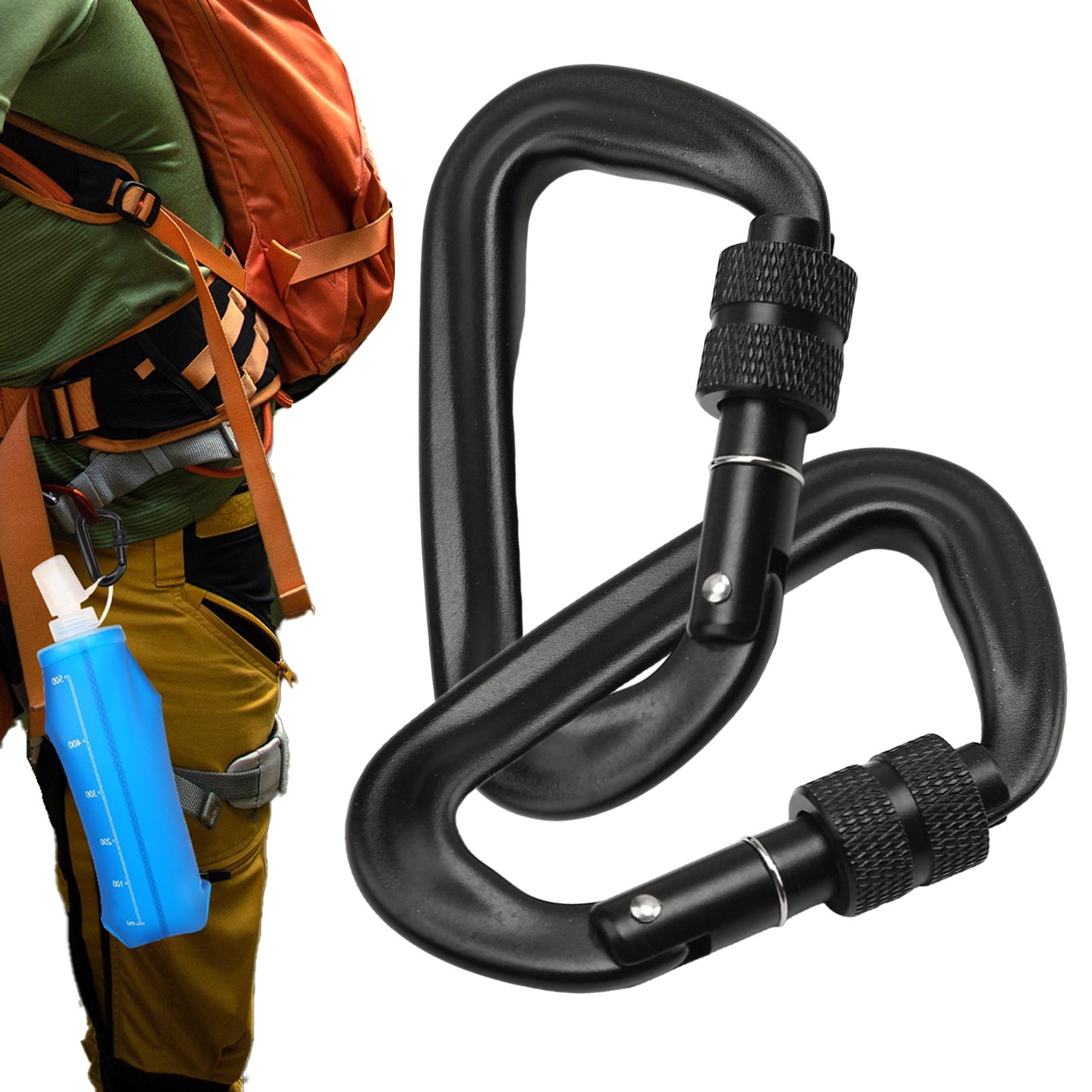 Carabiner Locking D - 2 mosquetones de aleación de aluminio