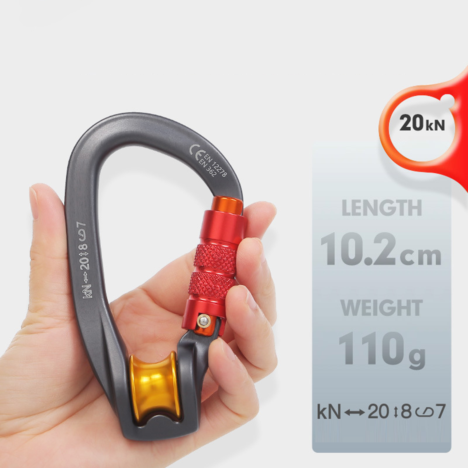 Mosquetón de bloqueo, equipo d - Carabiner Locking D reseña y precio