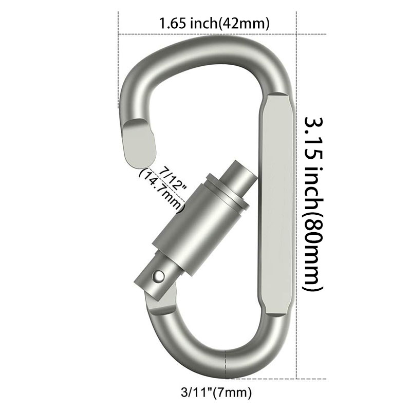 Mosquetón de aluminio con bloq - Carabiner Locking D reseña y precio