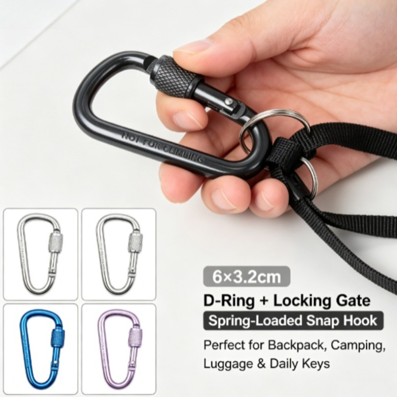 Mosquetón de Bloqueo en Forma  - Carabiner Locking D reseña y precio